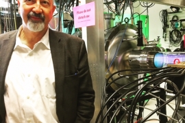 Professor Michael Brown in front of his plasma machine. 